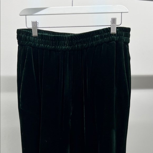 Sandro Dark Green Velvet Joggers - Picture 2 of 7
